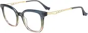 [HPIRME] Acetate Metal Glasses Frame Glasses Retro Style for Men and Women Fashion Eyewear