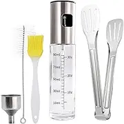 Cooking Oil Spray Bottle, Olive Oil Sprayer Bottle, Reuseable Stainless Steel Glass Oil Dispenser for Cooking, BBQ, Salad, Baking, Roasting, Mini Gadgets