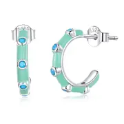 Sterling Silver Blue Turquoise Stud Hypoallergenic Earrings