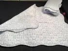 LEVTEX Pillow Shams STANDARD 2 PC SET Lt Blue & White w/ scallop Border beach