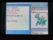 Shiny Dialga (Lv 1) Sinjoh Ruins Event Pokemon (from HGSS) Untouched For Home