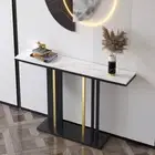 Modern Console Entryway Table with Luxury Sintered Stone Top for Home Foyer Hall