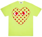 [COMME des GARCONS PLAY] Neon Polka Red Heart Tee Men