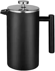 Double Wall Insulated Stainless Steel French Coffee Press, Durable Coffee Tea Maker with Stainless Steel Plunger