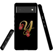 For Google Pixel 6 Case, Shielding Back Cover,Embellished Letter Y