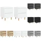 Bedside Tables with Solid Pinewood Legs Drawers Storage Cabinet 1x/2x vidaXL