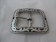Jeremiah Watt Gun Belt Buckle Floral Corner 1 1/2" Horse Western Tack Belt Watts