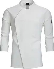 [Mealoodiousmusea] Chef Coat Lightweight Chef Work Clothes Chef Jacket for Bakery Hotel Kitchen 4XL