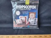 Aida Cloth Hopscotch Tartan Plaid 14 Count 15" x 15" Red & Green New NOS