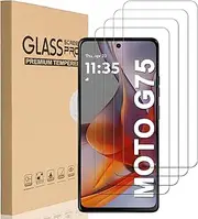 [HEYUS] [4 Pack] Screen Protector for Moto G75, [Scratch Resistant] [Case Friendly] 9H Hardness Premium Tempered Glass Screen Protector Film for Motorola G75