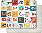 decalsweet Baby Play Mat 150 x 180 cm with Non-Slip, Extra Thick 2 cm Soft Crawling Mat Baby, Foldable Crawling Blanket for Baby Crawling Rug for Children's Room, Indoor, Outdoor Fence (Animal