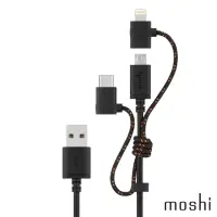 在飛比找momo購物網優惠-【moshi】三合一萬用充電線(USB-C Lightnin