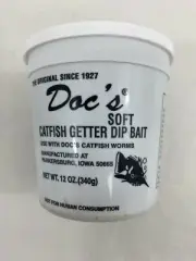 DOC'S SOFT CATFISH GETTER DIP BAIT REGULAR RECIPE 12 OZ PAIL DOCS BAIT
