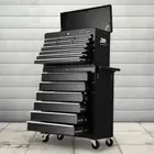 16 Drawers Tool Box Trolley Chest Rolling Cabinet Garage Storage Tools Organizer