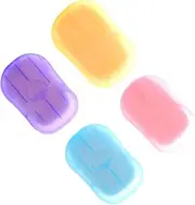 1Box Disposable Ppaper Soap Portable Mini Soap Case 20 Sheets Travel Washing Hand Bath Toiletry Paper Sheets for Outdoor Camping Hiking(Random) Travel Sheet Camping Hand Trave