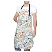 Cute Cat Waterproof Bib Apron with 2 Pockets for Men Women, Cat and Floral