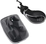 Gear Shift Knob Gear Shift Knob Boot Lever Switch Leather for Opel Insignia Regal 2009-2015(5 Speed Set)