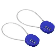 Small Combination Lock 7.8 Inch, 2 Pack 3 Digit Padlock for Gym Locker, Blue