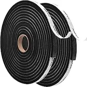 Weather Stripping Door Seal - Adhesive Foam Tape Soundproof Weatherstripping for Windows,1/2 Inch Wide X 1/4 Inch Thick,2 Rolls Total 33FT Black,High Density (1/2In x 1/4In x 33Ft)