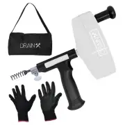 Drainx Pro 50FT Heavy Duty Steel Drum Drain Auger Snake with Gloves Bag