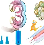 Balloon Pump Electric Air Pump for Balloons Portable Balloon Inflators Blower Machine for Birthday Party Balloon Decorations for Long Animal Twisty Curly Balloon