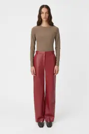 Selita Leather Pant in Garnet Red - CAMILLA AND MARC® C&M