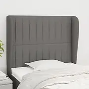 Upholstered Headboard for Bed Frame, Adjustable Height, Dark Grey Fabric, 83 cm Wide, Stable Wooden Legs