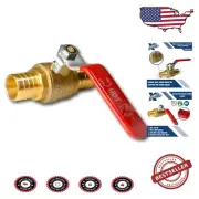 10-Pack 1" PEX Brass Ball Valve - Hot/Red, ANSI Certified Performance