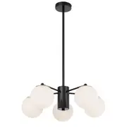 Martin 5 Light Black Opal Matt Glass Pendant Chandelier