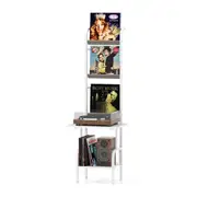 Costway 5-Tier Record Player Stand w/Vinyl Display Shelf Record Player Table Turntable Stand Organizer Rack White