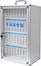 12~60 Bits Wall-Mounted Phone Storage Locker for Organizing & Protecting Phones Mobile Management Cabinet for Home Office Classroom (Color : Silver, Size : 36 bits