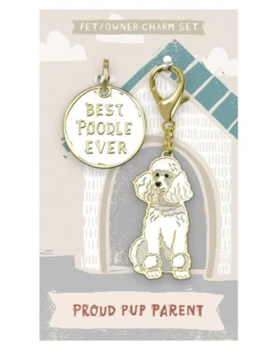 Primitives by Kathy Dog Collar and Owner Charm Set - Best Poodle Ever