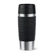 Emsa Vacuum Mug Drinking Cup Travel Mug Waves Black 360ml