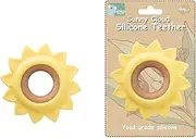 Koala Dream - CA3021D Silicone TEETHER Sun Yellow- Natural Timber and Food-Grade Silicone Teething Toy