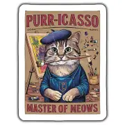FUNNY CAT Magnet, PURR ICASSO Magnet, CAT LOVER GIFT, ARTISTIC CAT Magnet, MA