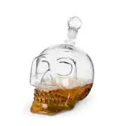 Skull Liquor Decanter, Clear Glass Skull Shaped Whiskey Decanter...