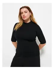 [Commonry] Kelsy Knit Top in Black
