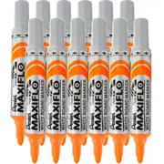 Pentel Maxiflo Whiteboard Marker Bullet Point 2.1mm Orange Box 12