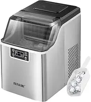 Maxkon 20kg/24hrs Ice Maker Machine Clear Cube Making,3.2L Water Tank Countertop Ice Making Machine, 2 Water Filling Ways, Stainless Steel Ice Machine for Home Office Bar Party Home Commercial
