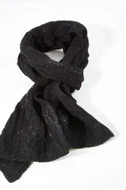 Black Sprinkle Lambswool Scarf--BOO-W21AC01-W21