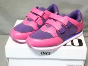 ENZO big kid girl slip on leather upper purple & pink faux upp shoes size 5 New