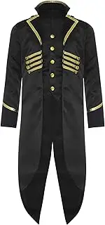 Loodgao Kids Boys Medieva Magician Costume Halloween Tailcoat Jacket Steampunk Gothic Uniform Long Sleeve Tuxedo Dress Up