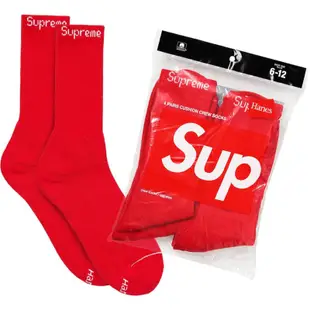 2019 F/W Supreme Hanes Crew Socks 襪子 單雙 紅色 長襪