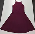 Speechless Juniors Sleeveless Lace Zip Back Dress -Dark Red Size Small