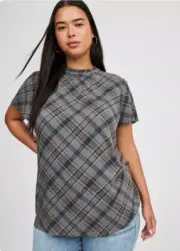 Torrid Women’s Plus Size Rayon Slub Mock Neck Flutter Sleeve Top Size 6 NWT
