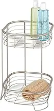 InterDesign Forma Free Standing Bathroom or Shower Storage Shelves for Towels, Soap, Shampoo, Lotion, Accessories - 2 Tier, Satin