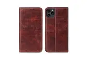 For iPhone 11 Pro Max Case PU Leather Wallet Protective Cover Kickstand Brown
