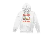 SpongeBob SquarePants Mens Krabby New Year Hoodie (White) - UTTV8671