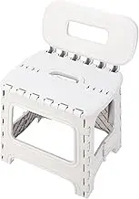 Small Folding Stool, Portable Heavy Duty PP Plastic Stable Folding Step Stool, Support Up to 300 Lbs, Non Slip Handle for Easy Folding, Stepping Stool for Kitchen, Picnics,