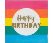 Talking Tables Rainbow Happy Birthday Napkins / Serviettes (Pack of 20)